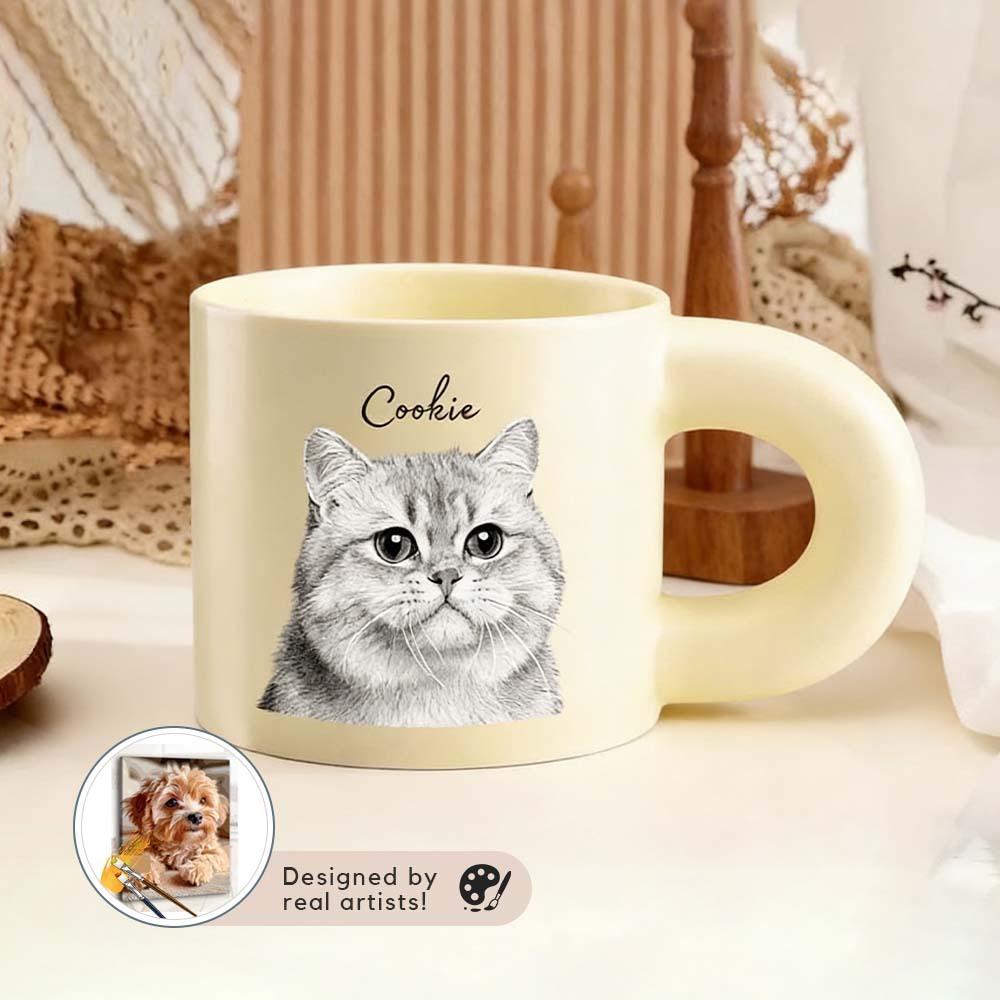Custom Pet Sketch Mug Using Pet Photo + Name Custom Dog Mug Dog CoffeeCup 10-13oz Personalized Pet Mugs Dog Mom Mug Personalized PET DOG CAT