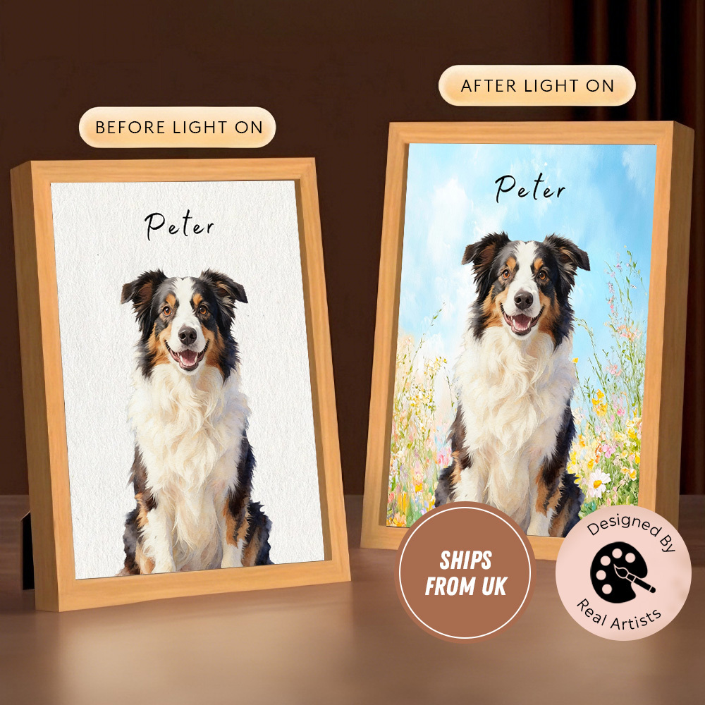 Personalized Pet Portrait LED Frame Night Light