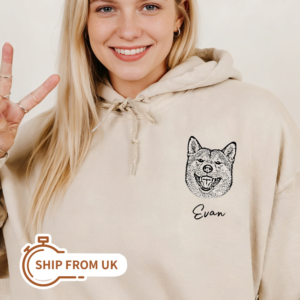 Custom Pet Hoodie Using Pet Photo + Name Custom Dog Hoodie Personalized Dog Hoody Custom Dog Custom Pet Hooded Cat Sweater Sweatshirt