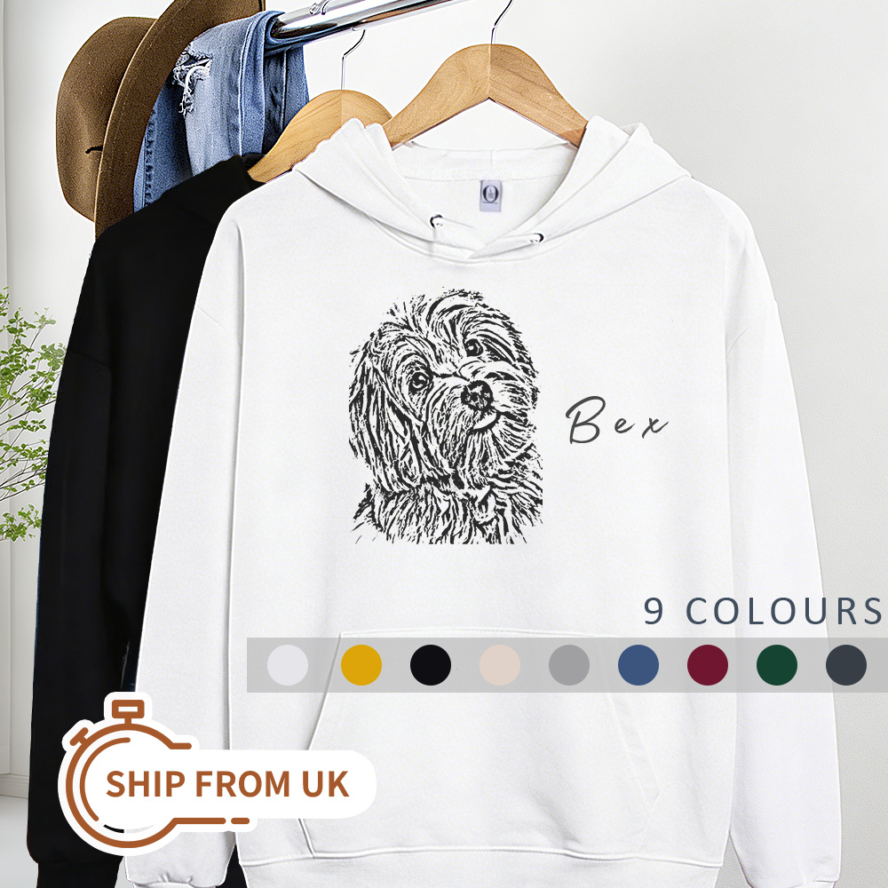 Personalized Pet Dog/Cat Oversized Hoodie | Custom Logo Graphic Print | CVC Cotton Drop Shoulder Casual Streetwear