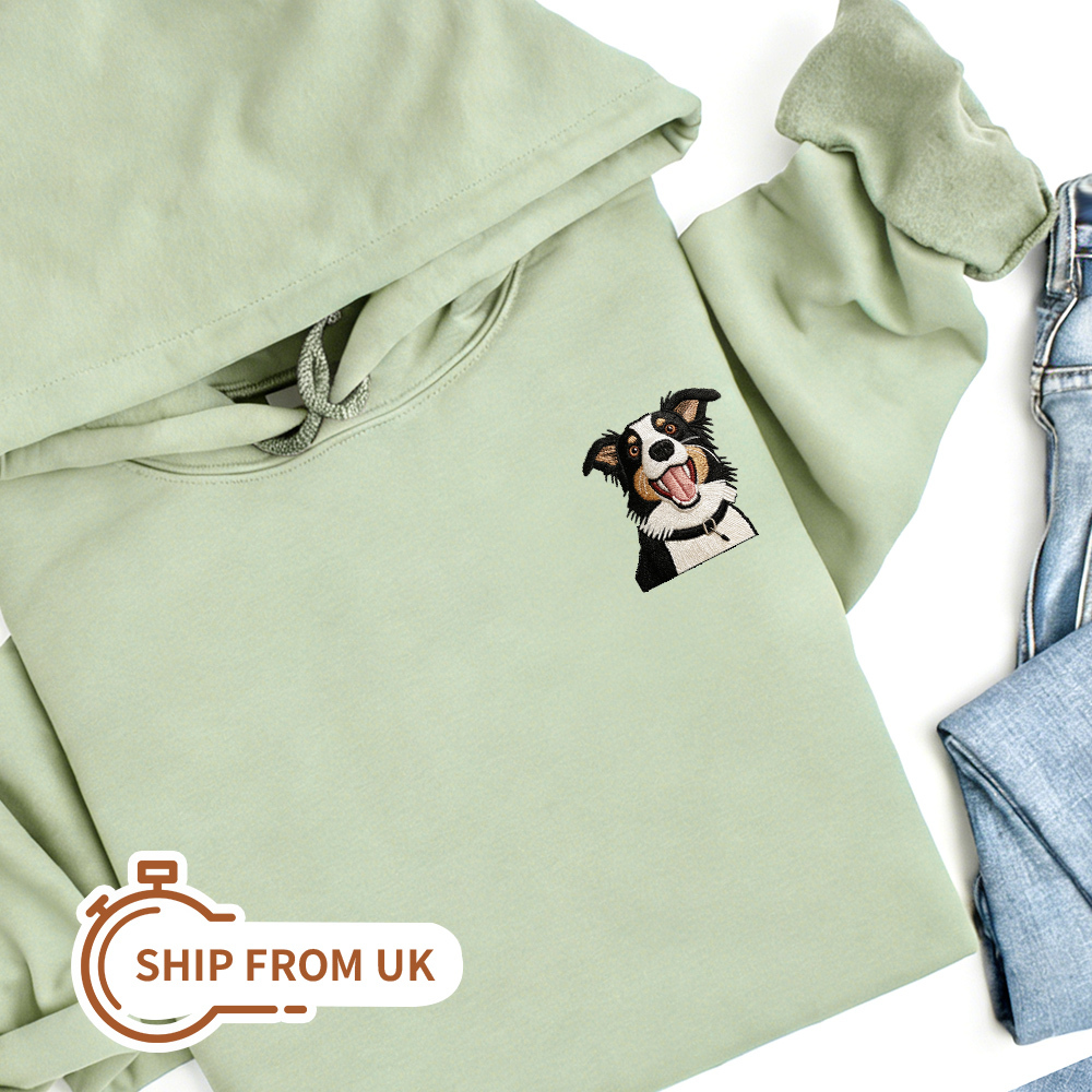 Embroidered Pet Hoodie with Photo & Name | Personalized Dog Hooded Sweatshirt