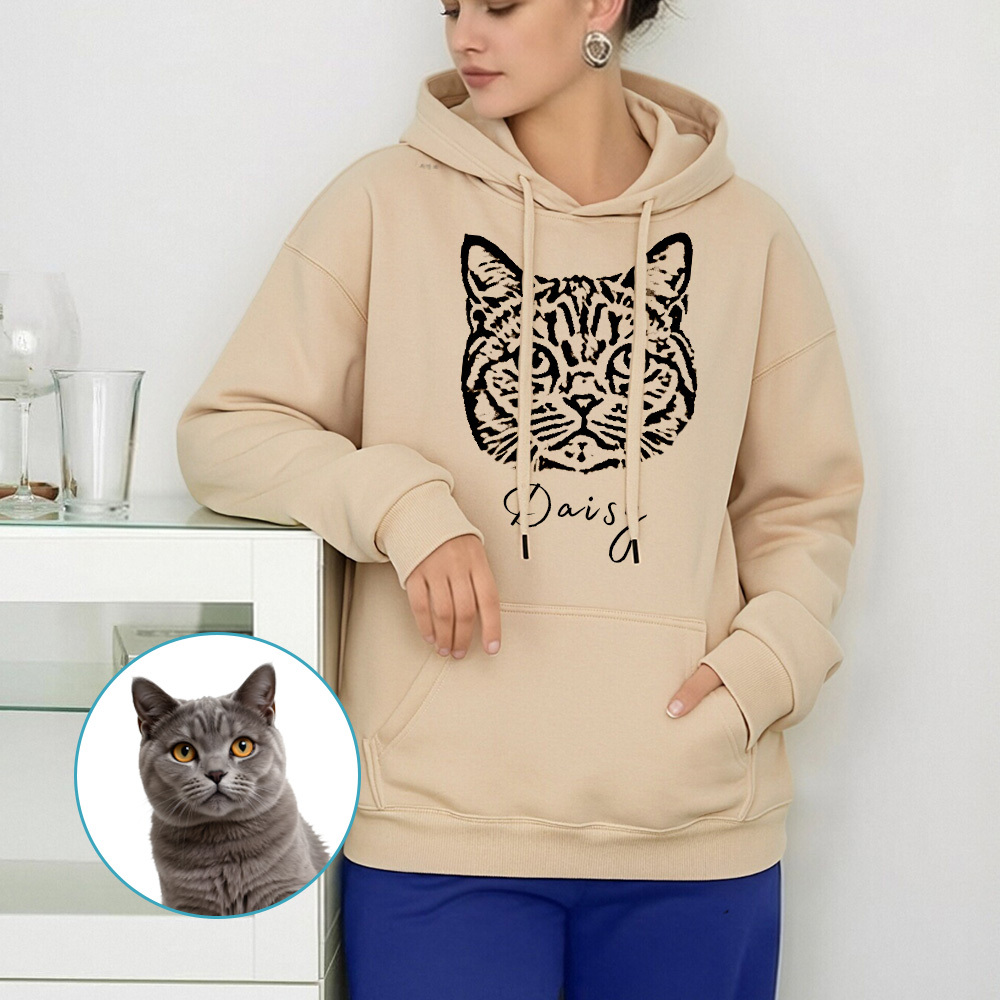 Personalized Pet Hoodie with Custom Photo and Name