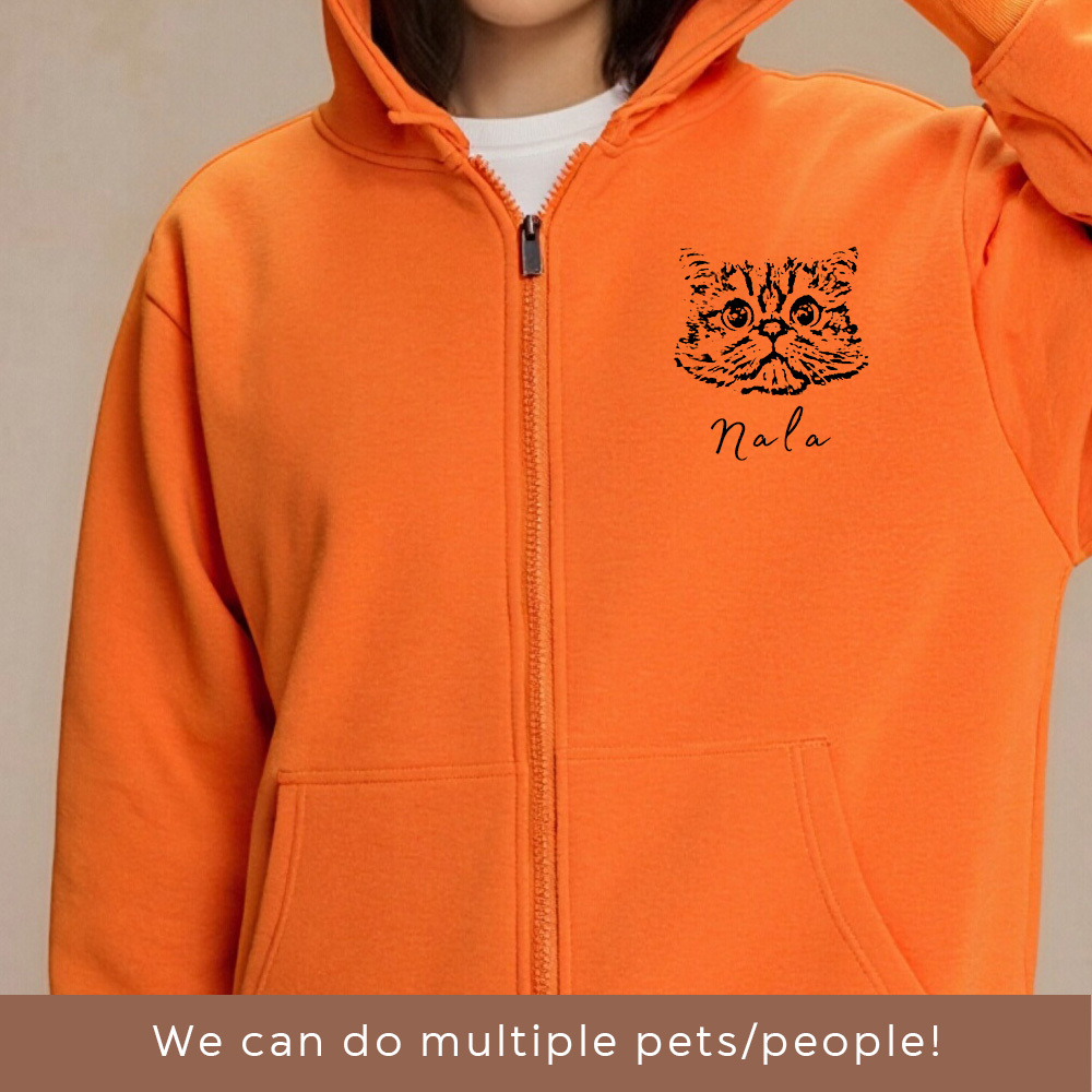 Personalized Pet Photo Name Hoodie: Dog Cat Custom Wear