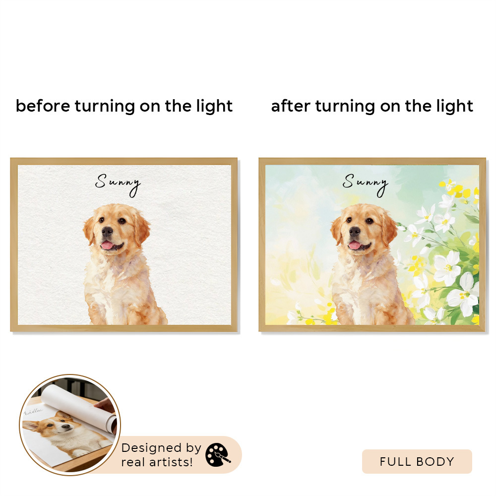 Personalized Pet Portrait LED Frame Night Light