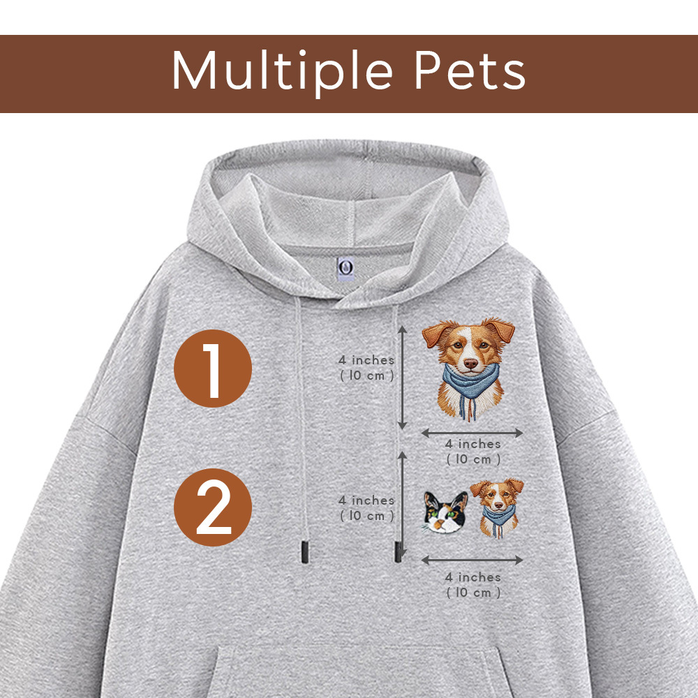 Embroidered Pet Hoodie with Photo and Name