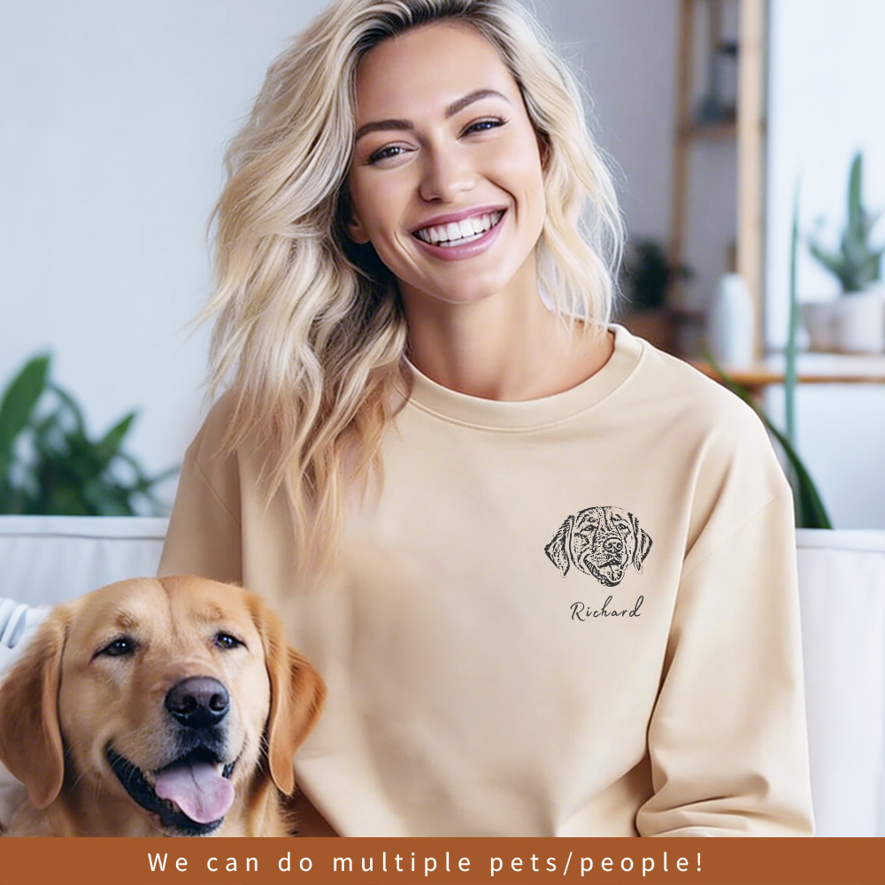 Custom Pet Sweater Using Pet Photo + Name Custom Dog Portrait Sweater Personalized Dog Pullover Dog Sweatshirt Dog Mom Gift Custom Cat Shirt