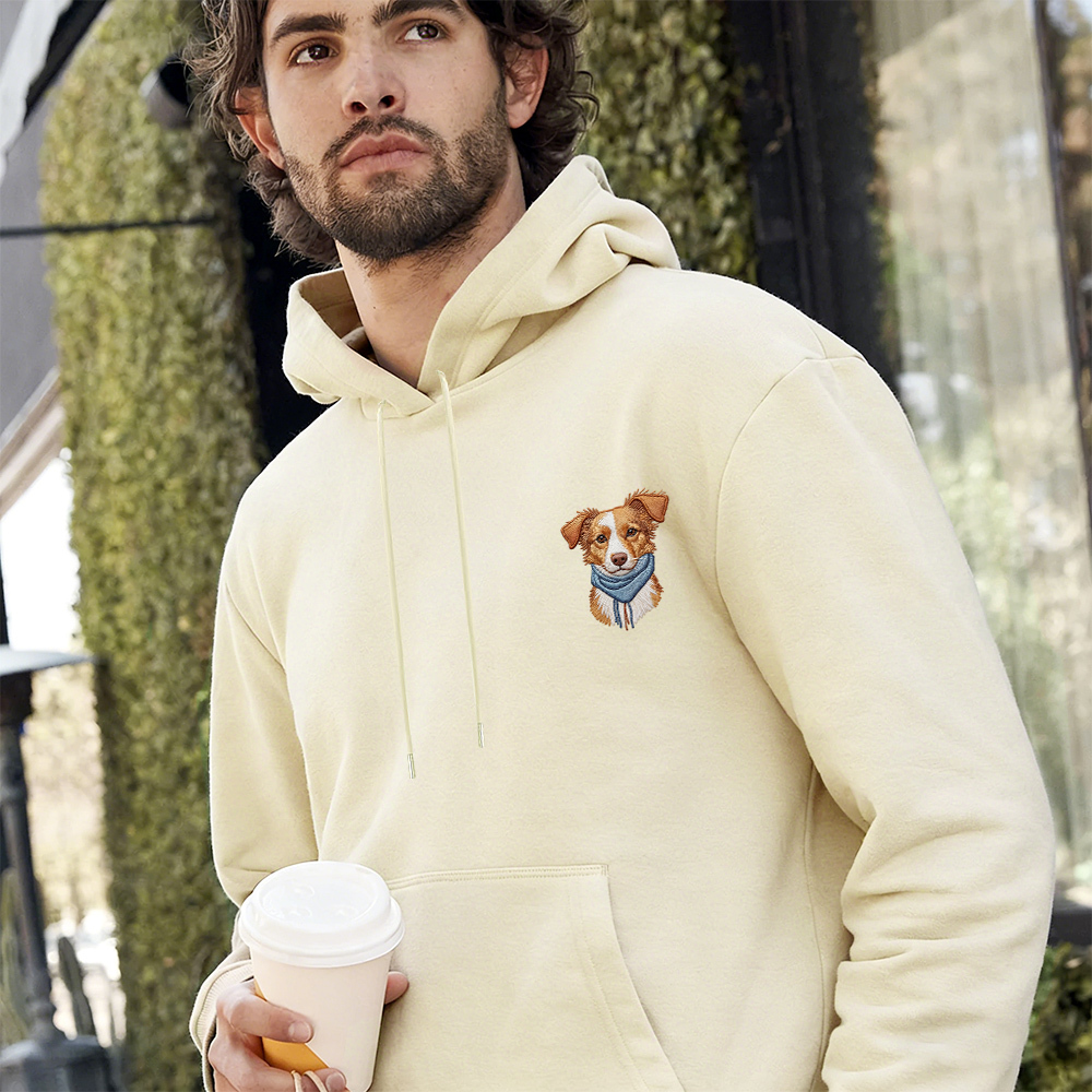 Embroidered Pet Hoodie with Photo & Name | Personalized Dog Hooded Sweatshirt