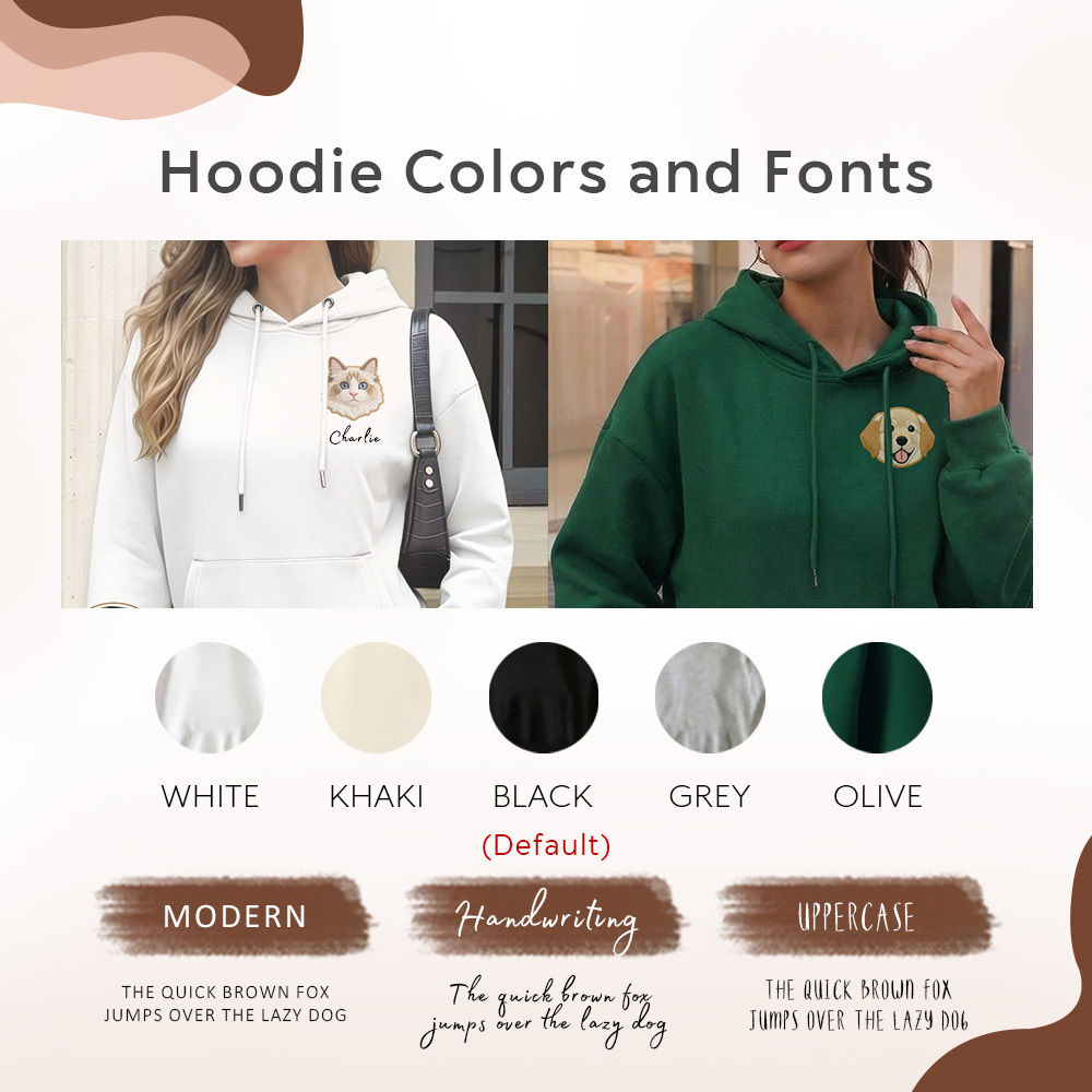 Embroidered Pet Hoodie with Photo and Name