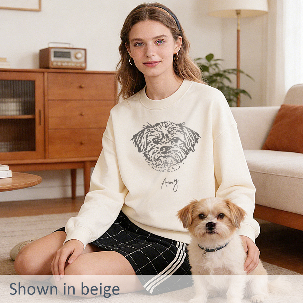 Personalized Pet Sweater with Photo & Name | Dog Cat Sweatshirt
