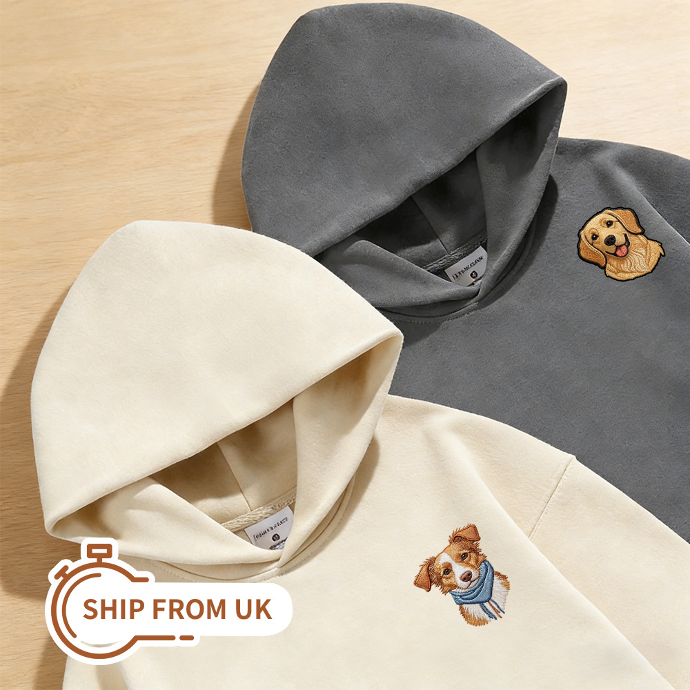 Custom EMBROIDERED Pet Hoodie Using Pet Photo + Name Custom Dog Hoodie Personalized Dog Hoody Custom Dog Custom Pet Hooded Sweatshirt
