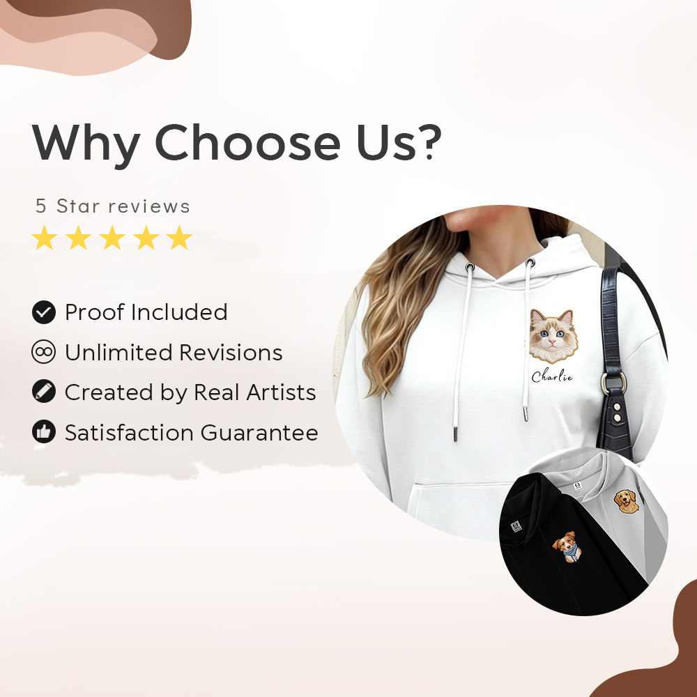 Embroidered Pet Hoodie with Photo and Name