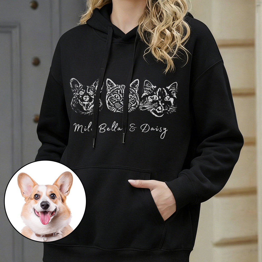 Personalized Pet Hoodie with Custom Photo and Name