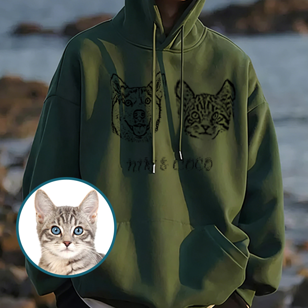 Personalized Pet Hoodie with Photo & Name | Custom Dog Hooded Sweatshirt