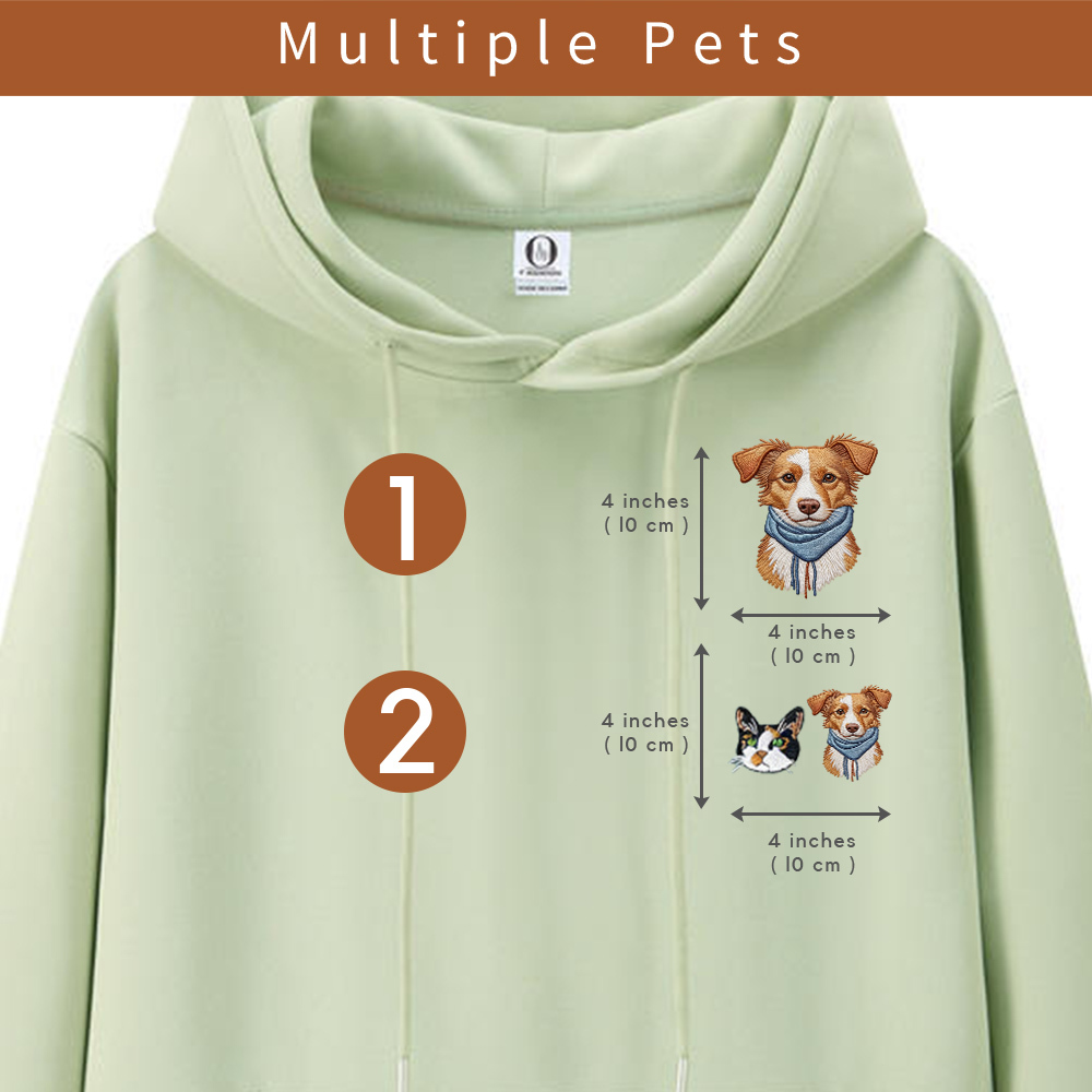 Embroidered Pet Hoodie with Photo & Name | Personalized Dog Hooded Sweatshirt