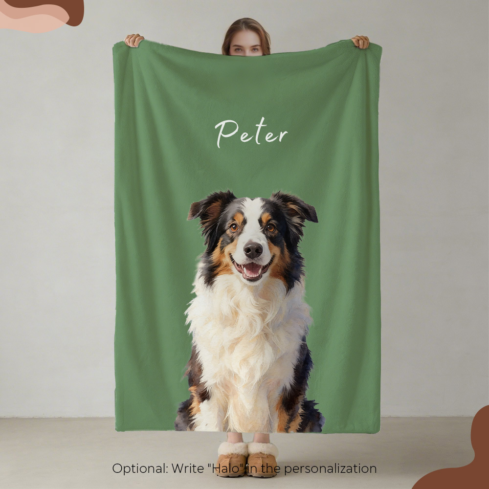 Custom Pet Blanket Using Pet Photo + Name Personalized Dog Blanket Customize Dog Blankets Cat Picture Blanket Pet Photo Blanket Dog Dad Gift