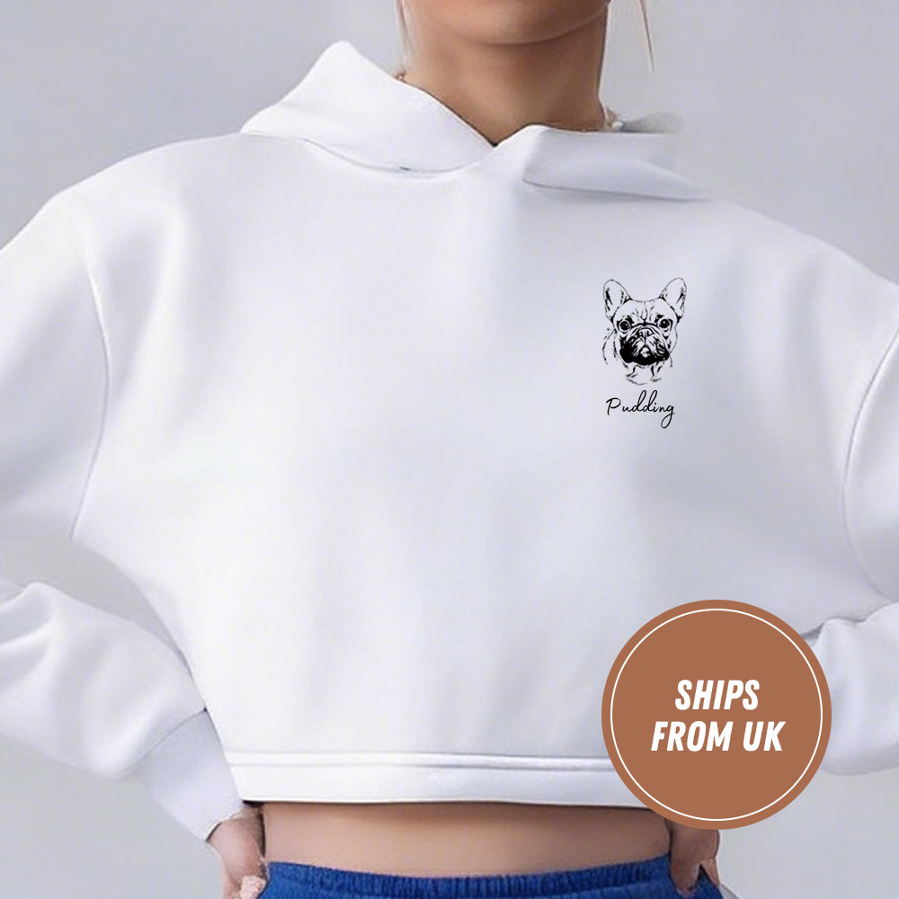 Custom pet DOG CAT PET picture Personalized Women's Fashion Crop Top Hoodie with Cat Ears