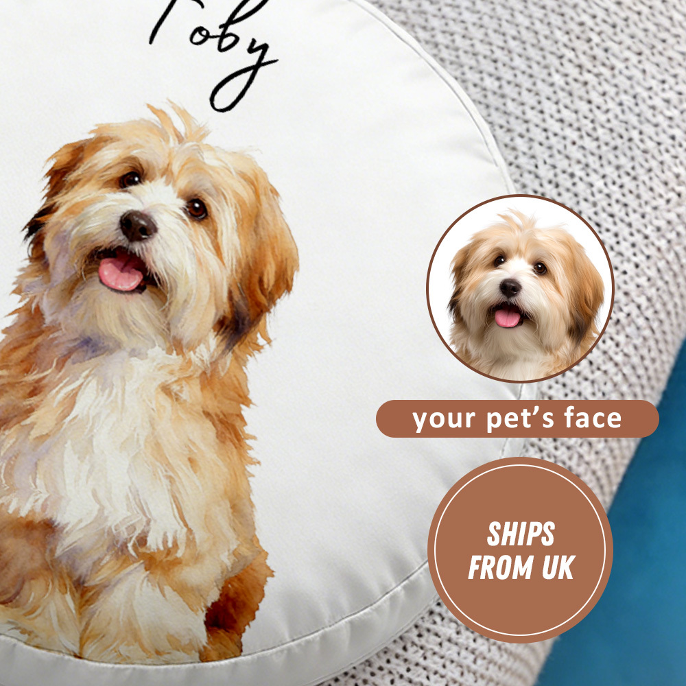 Personalized Photo Round Pillow dog cat pet Custom Circle Decorative Sofa Pillow Clever Gifts For Family Friends Birthday Christmas EASYPET