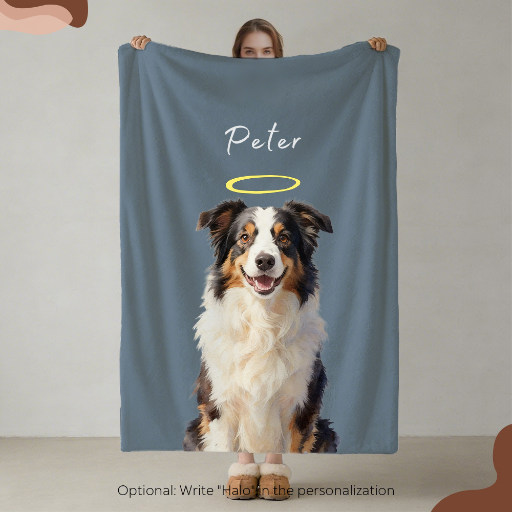Custom Pet Blanket Using Pet Photo + Name Personalized Dog Blanket Customize Dog Blankets Cat Picture Blanket Pet Photo Blanket Dog Dad Gift