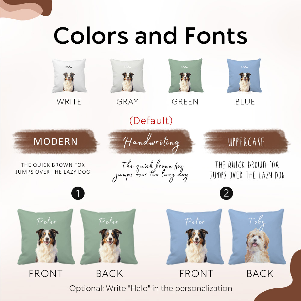 Custom Pillow dog cat pet Cushion Pillow with Logo Printing - Personalized Gift Pillows Made from Your Images