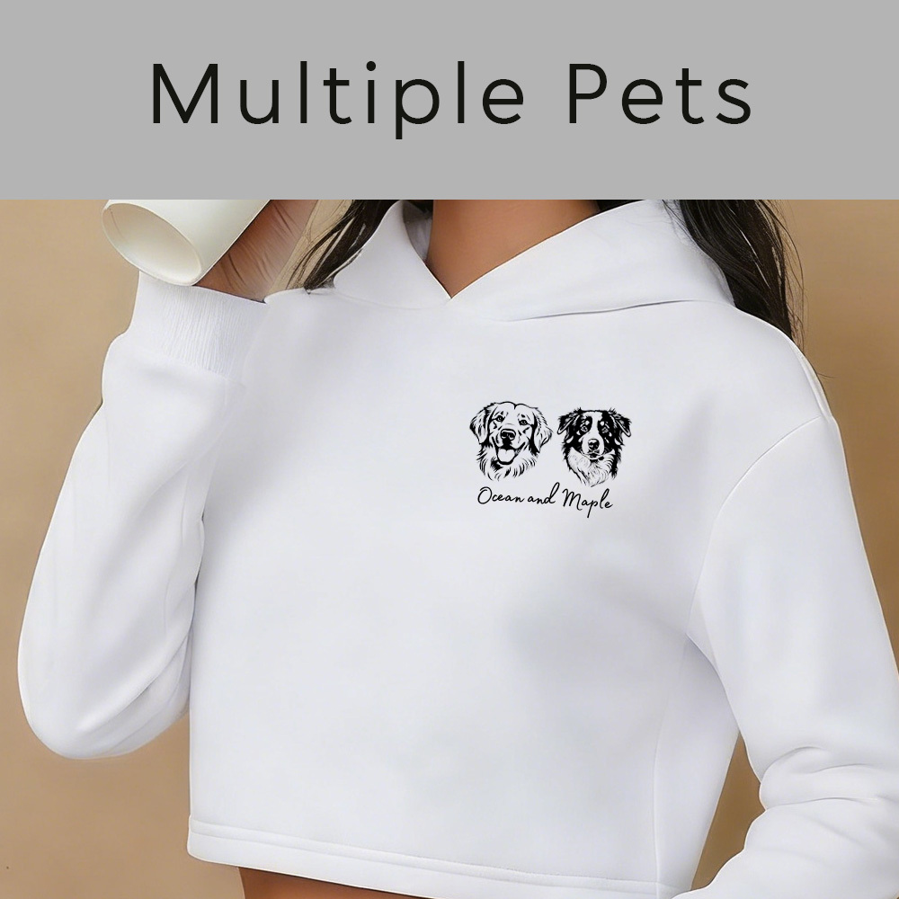 Custom pet DOG CAT PET picture Personalized Women's Fashion Crop Top Hoodie with Cat Ears