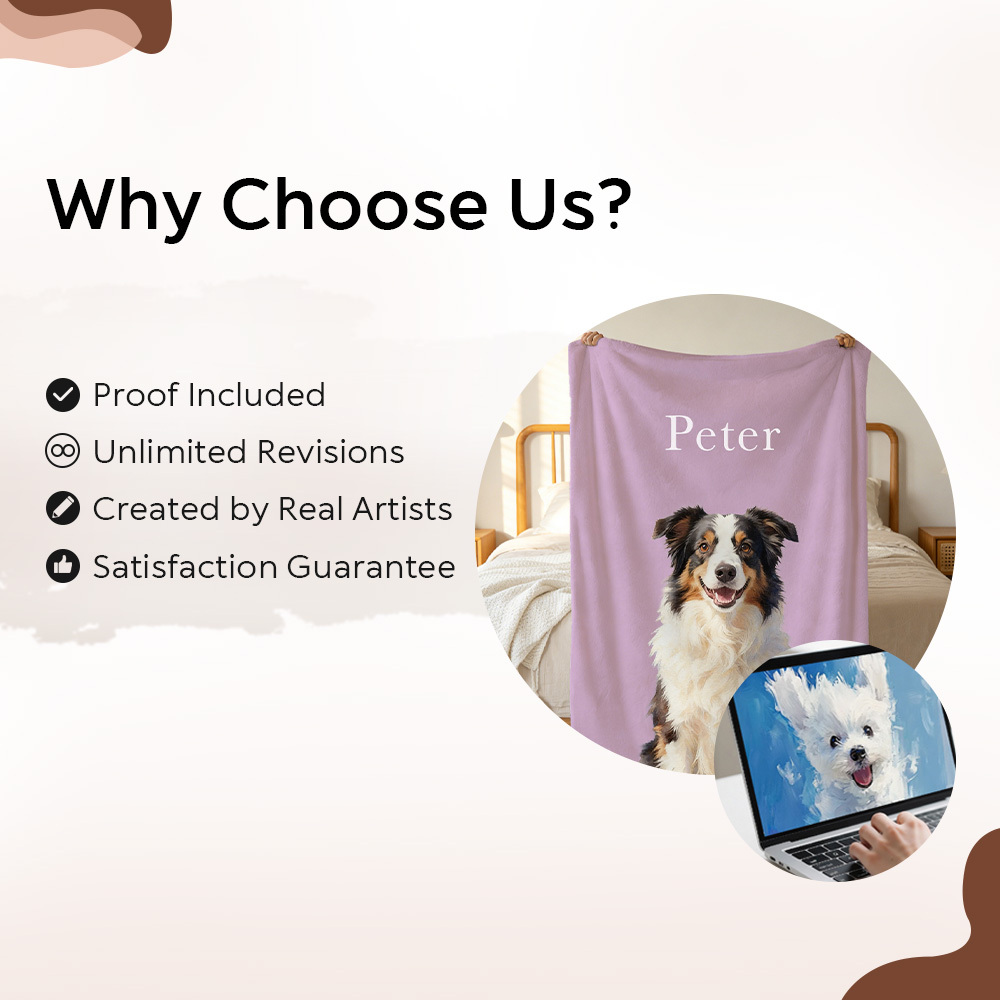 Custom Pet Blanket Using Pet Photo + Name Personalized Dog Blanket Customize Dog Blankets Cat Picture Blanket Pet Photo Blanket Dog Dad Gift