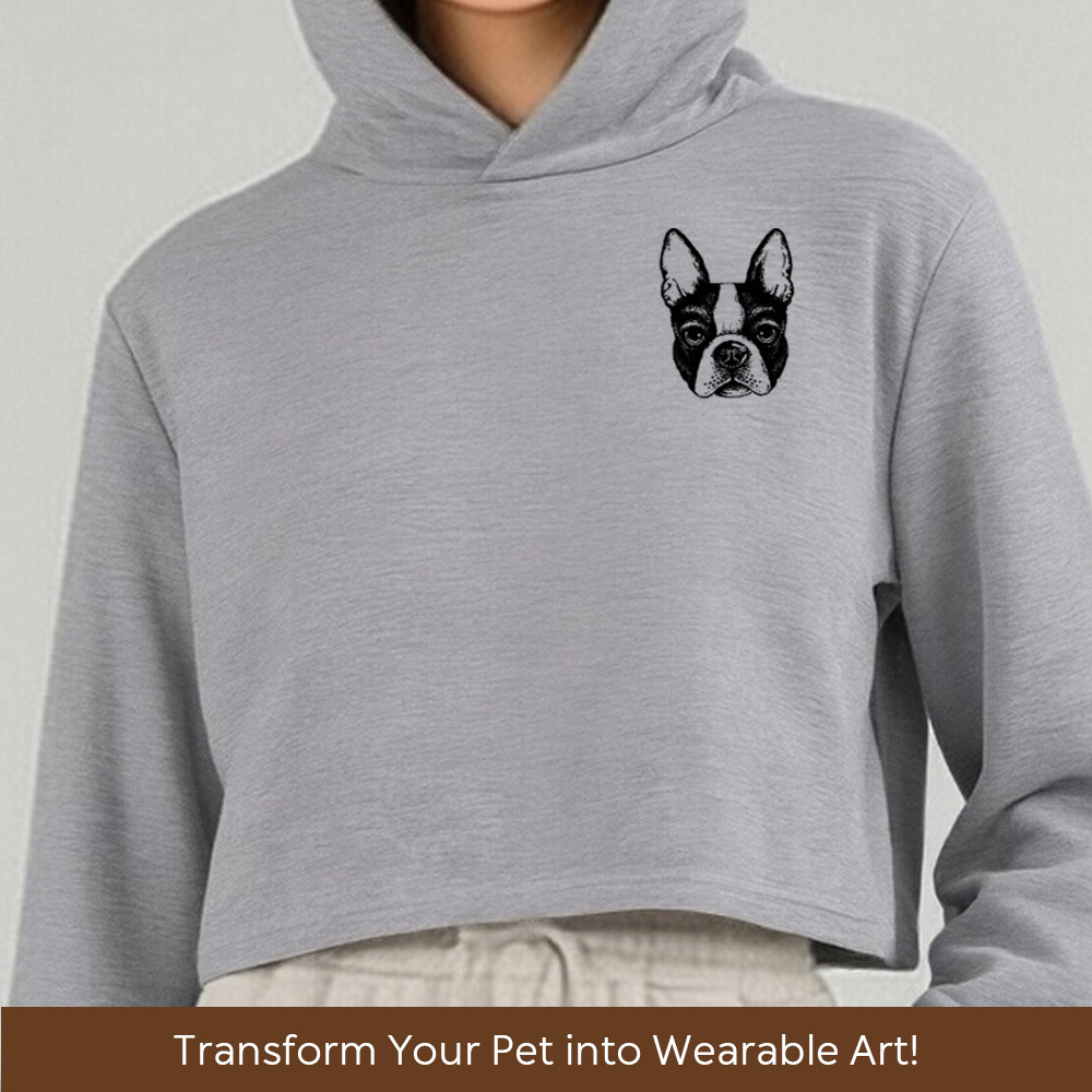 Custom pet DOG CAT PET picture Personalized Women's Fashion Crop Top Hoodie with Cat Ears