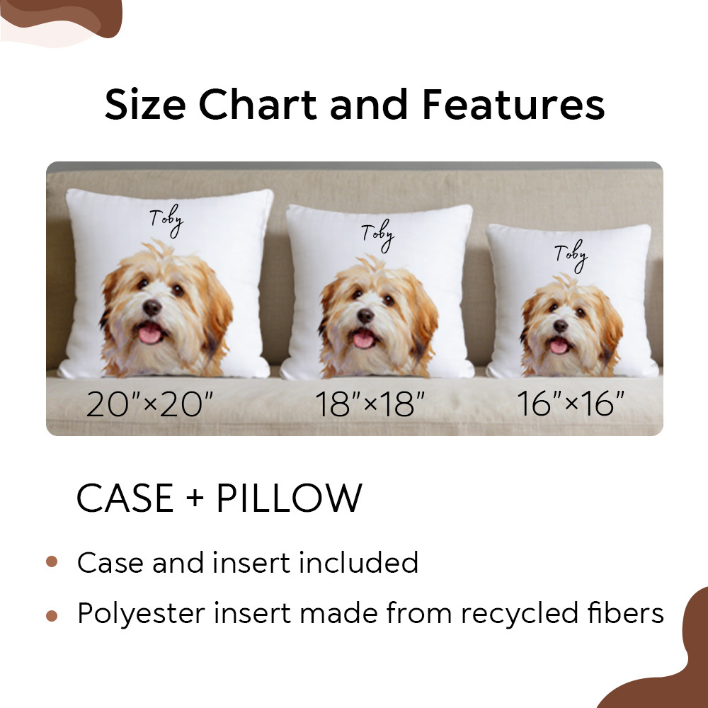 Custom Pillow dog cat pet Cushion Pillow with Logo Printing - Personalized Gift Pillows Made from Your Images