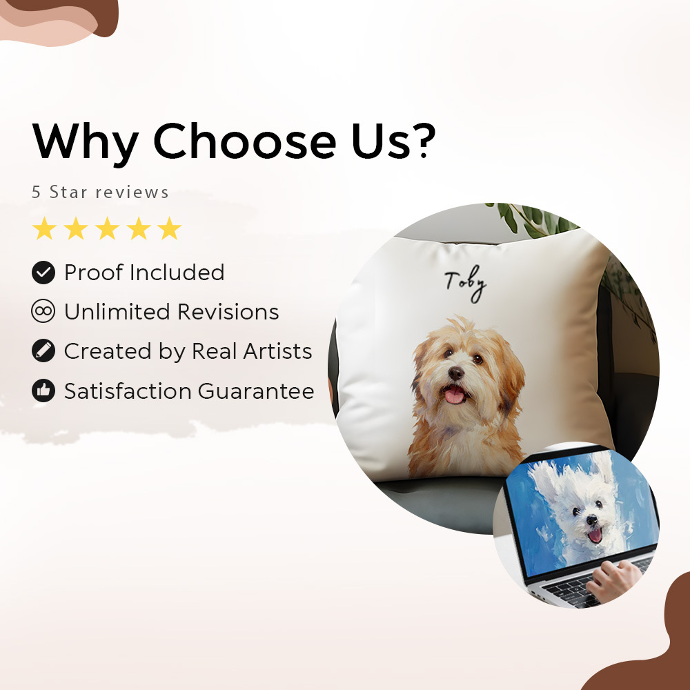 Custom Pillow dog cat pet Cushion Pillow with Logo Printing - Personalized Gift Pillows Made from Your Images