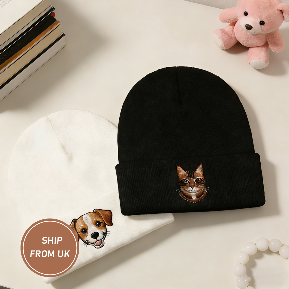Personalized Pet Photo Winter Beanie for Pets & People