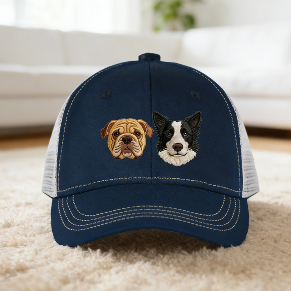 Custom Embroidered Pet Photo Hat: Dog Dad Gift