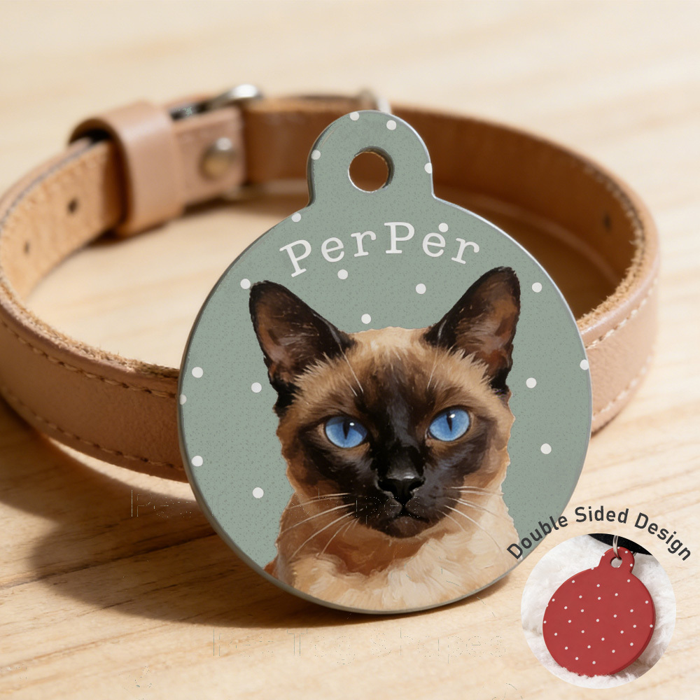 Personalized Pet Collar ID Tag with Photo and Name