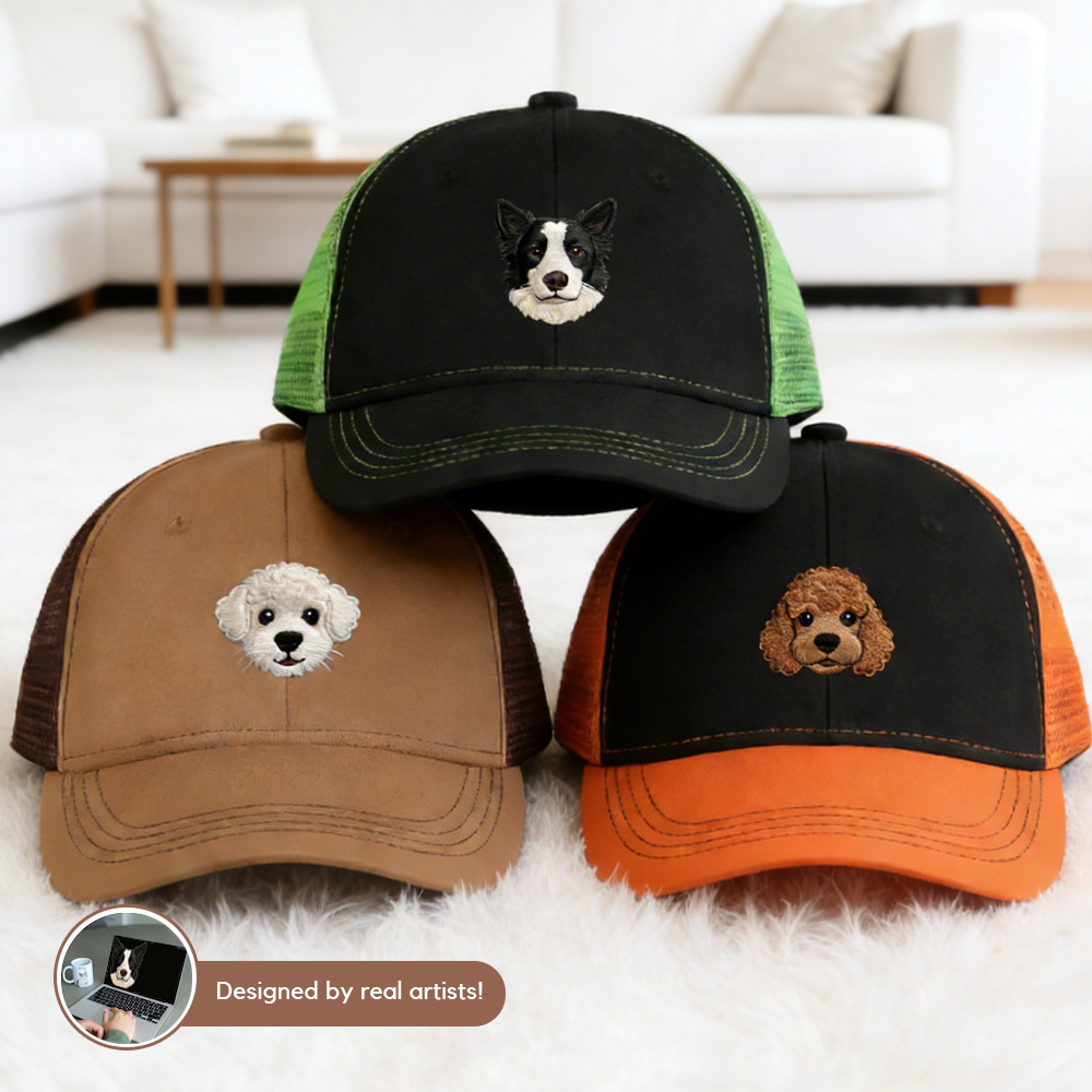 Custom Embroidered Pet Photo Hat: Dog Dad Gift