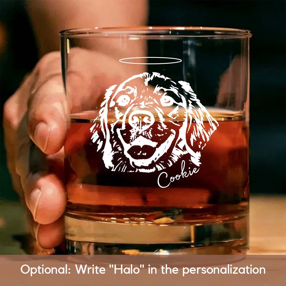 Personalized Photo & Name Pet Bar Glass | Dog Cat Whiskey Bourbon Drinkware