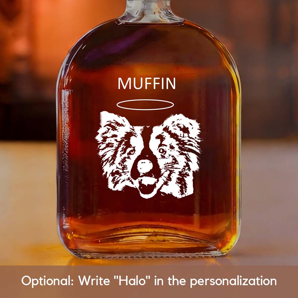 Personalized 25oz Whiskey Bottle | Pet Dog Cat Gift for Dad Grandpa