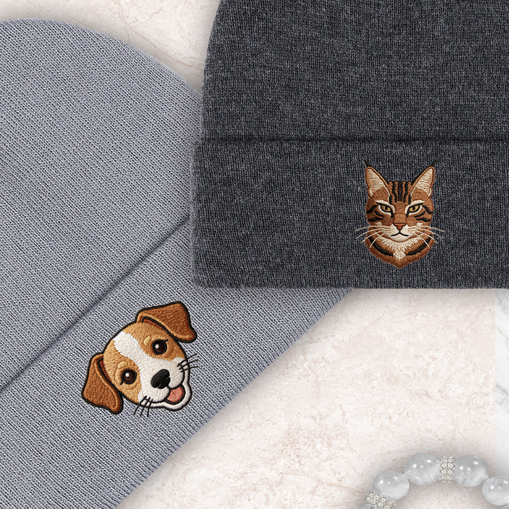 Personalized Pet Photo Winter Beanie for Pets & People