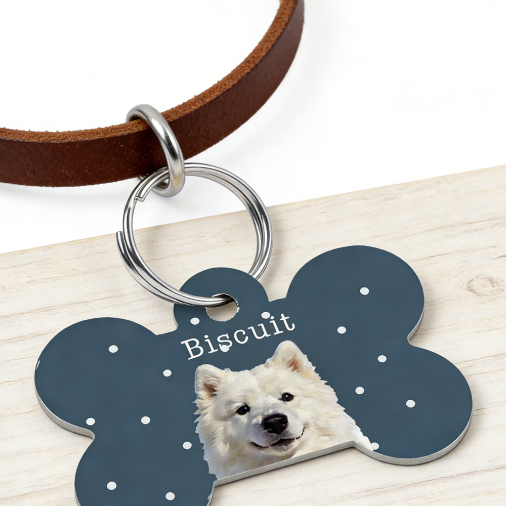 Personalized Pet Collar ID Tag with Photo and Name
