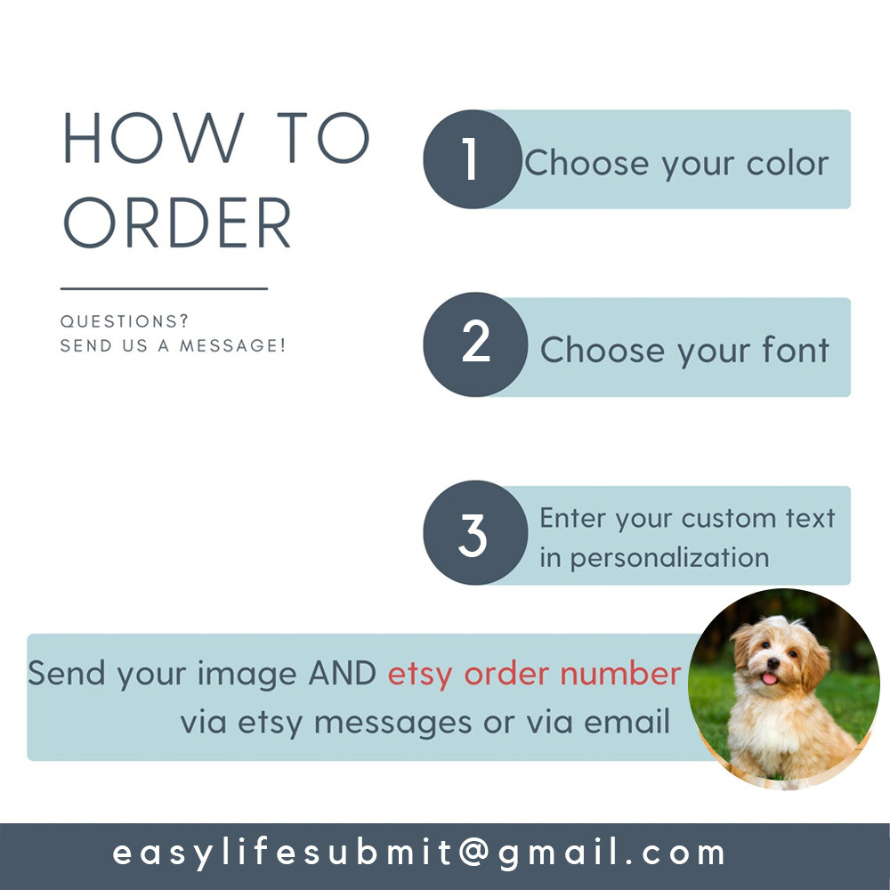 Collar Pet ID Tag Custom with Pet Photo and Name