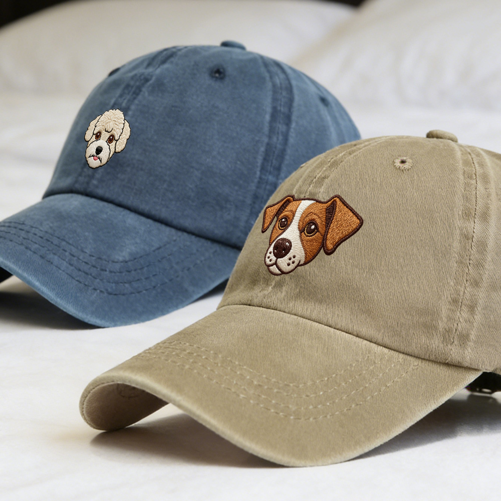 Embroidered Pet Photo Hat | Personalized Dog Cat Baseball Cap | Custom Pet Mom Gift