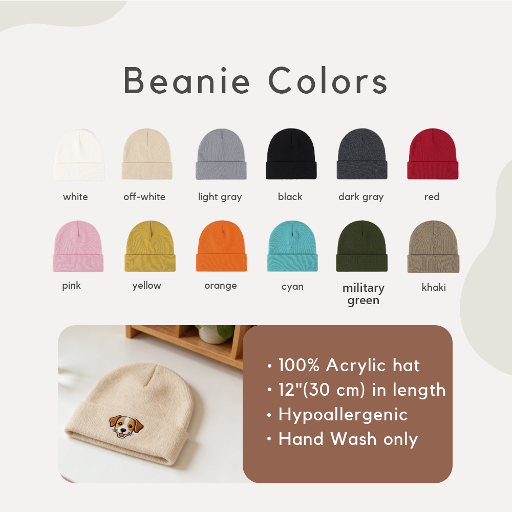 Personalized Pet Photo Winter Beanie for Pets & People