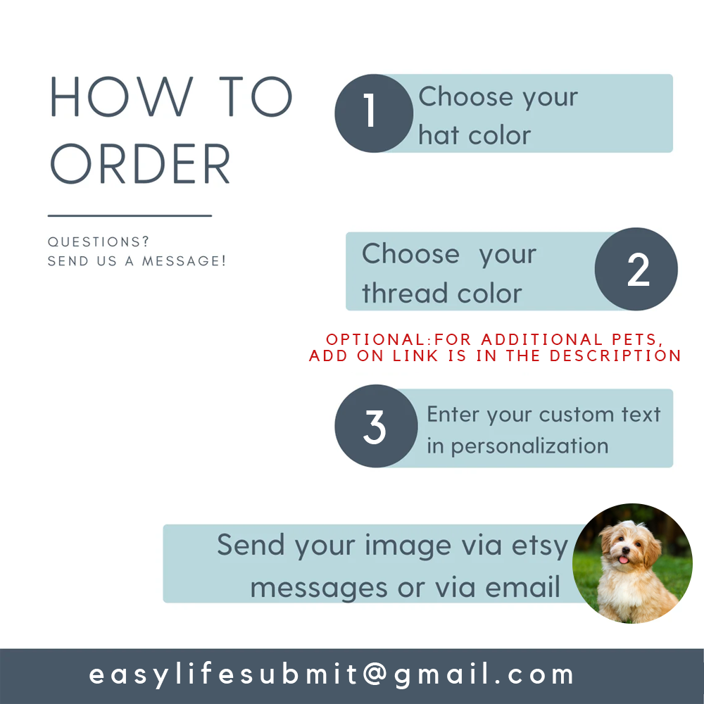 Personalized Pet Photo Hat: Dog Mom Embroidered Cap