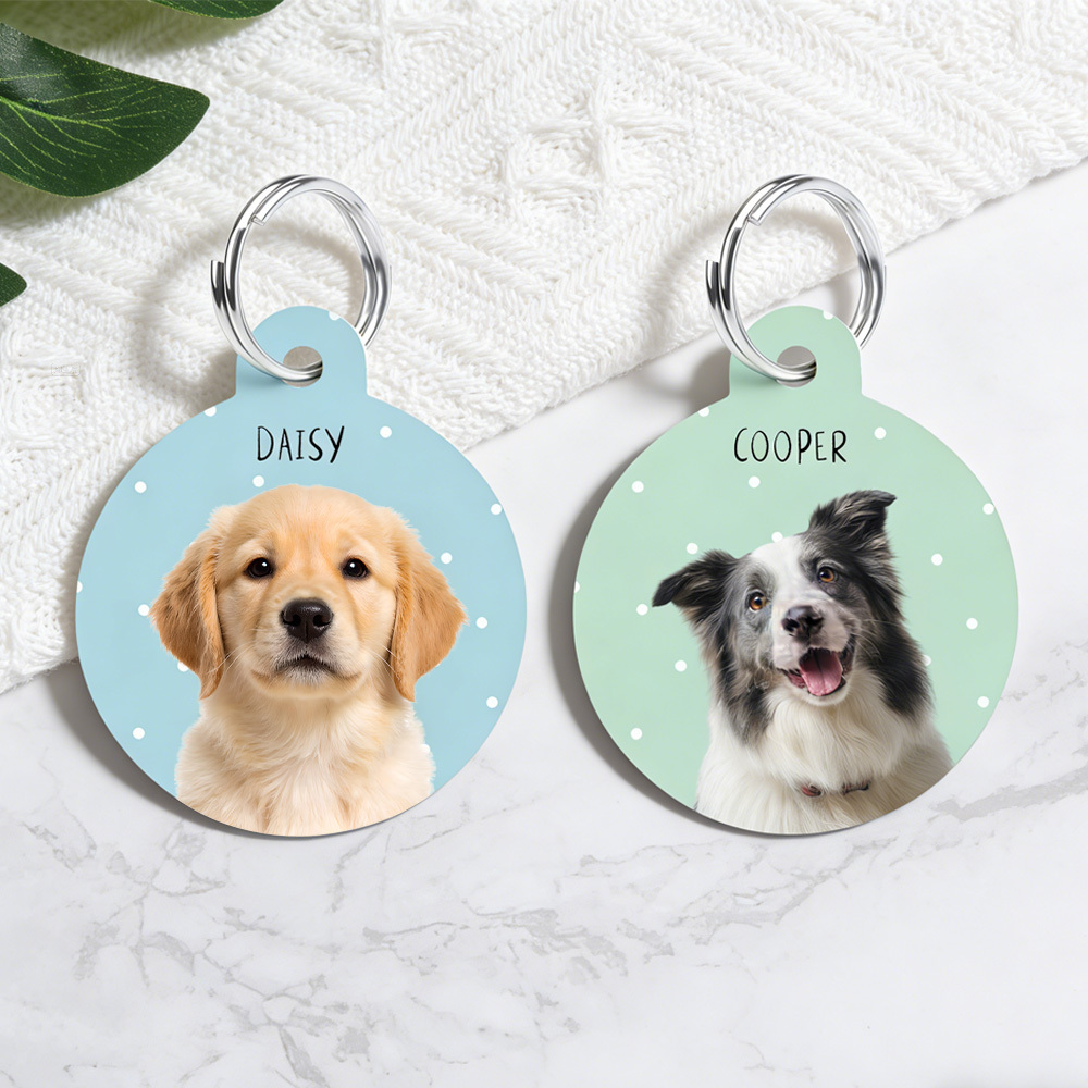 Collar Pet ID Tag Custom with Pet Photo and Name
