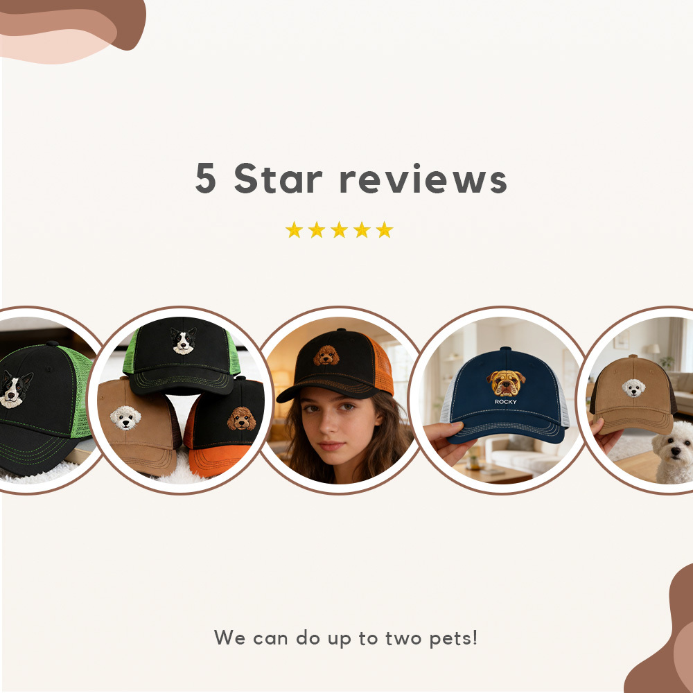 Custom Embroidered Pet Photo Hat: Dog Dad Gift