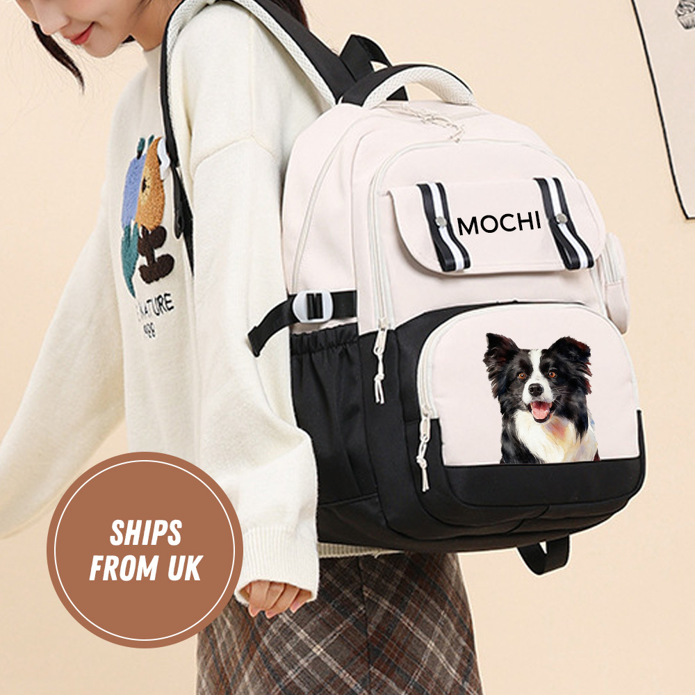 Personalized Pet Travel Backpack with Photo & Name