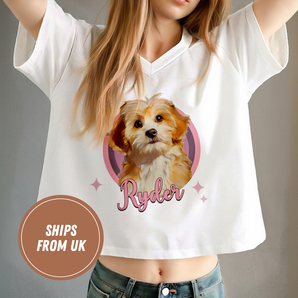Personalized Summer Cotton V-Neck Crop Cami