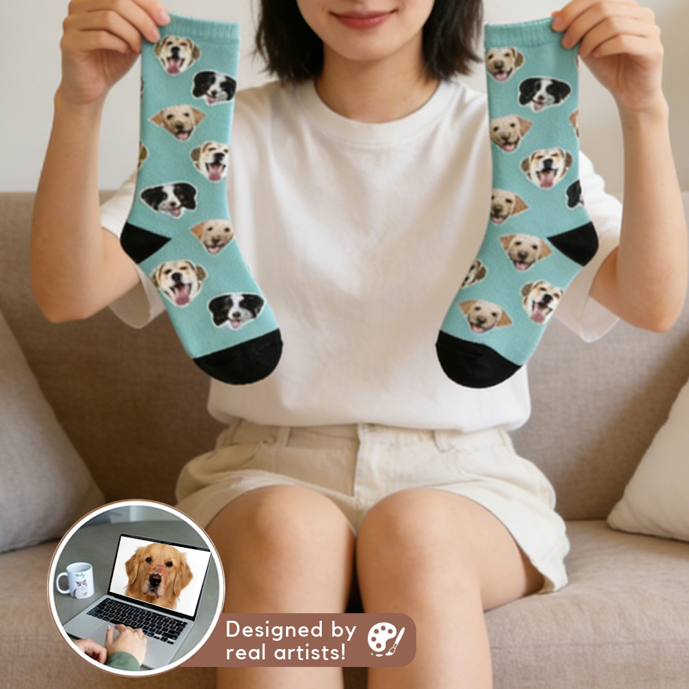 Personalized Pet Photo Golf Socks: Fathers Day Gifts for Dog Cat Dads