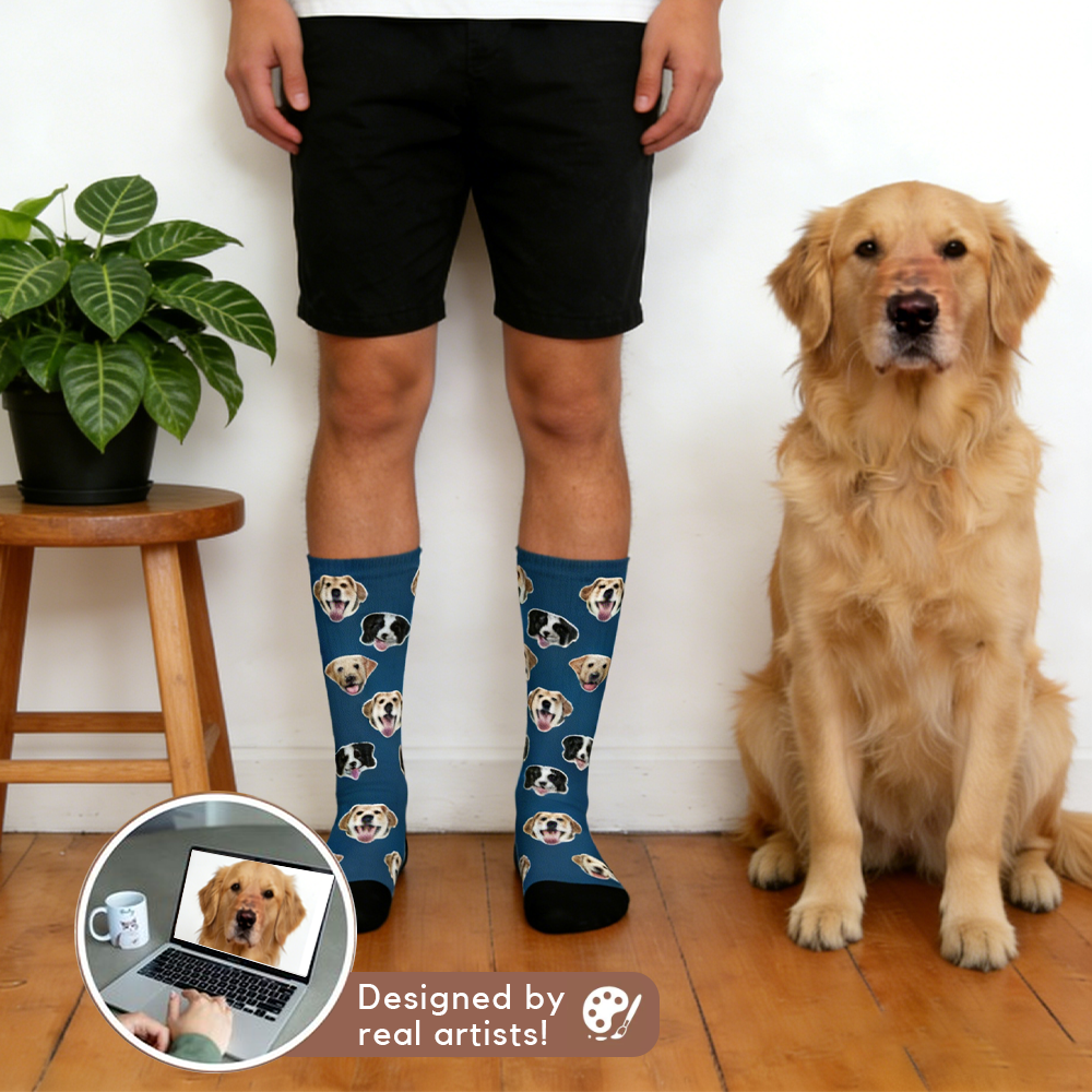 Personalized Pet Photo Golf Socks: Fathers Day Gifts for Dog Cat Dads