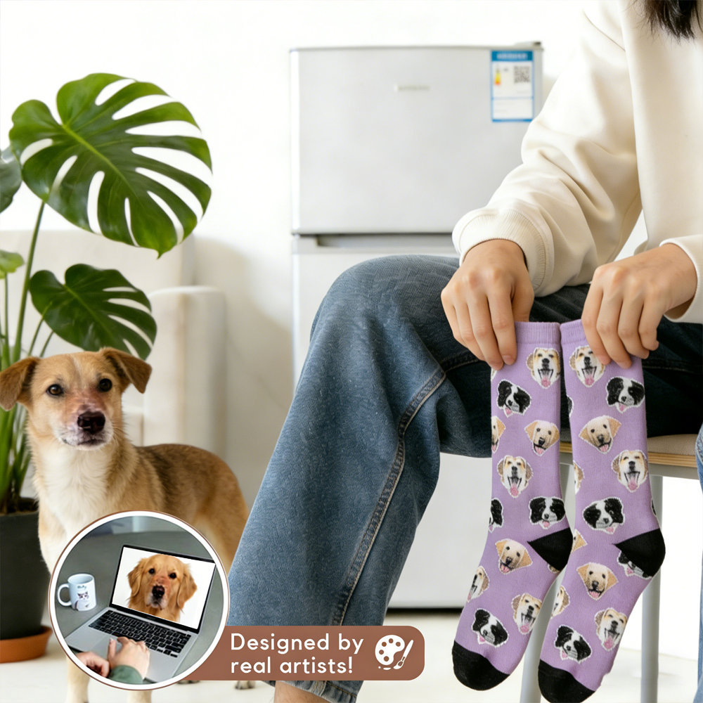 Personalized Pet Photo Golf Socks: Fathers Day Gifts for Dog Cat Dads