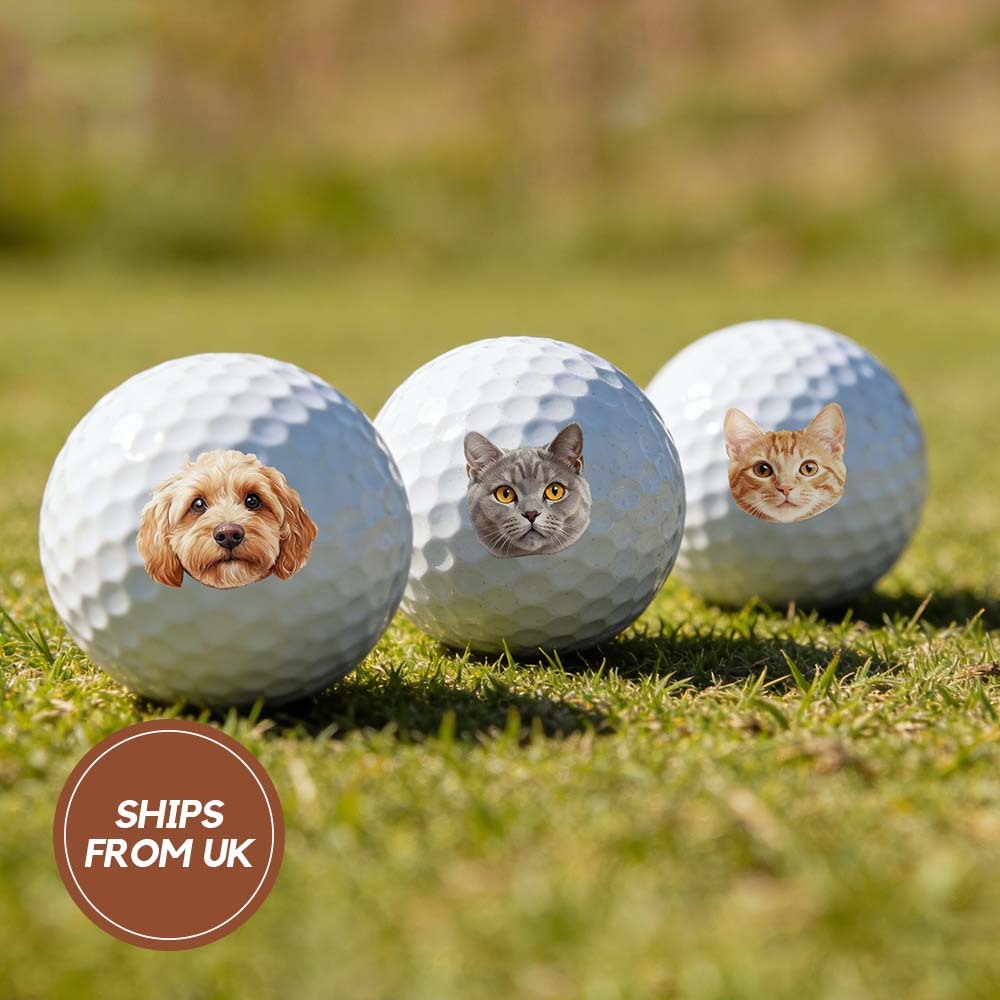 Custom Pet Photo Printed Golf Balls Personalized Gift for Golfers & Pet Owners