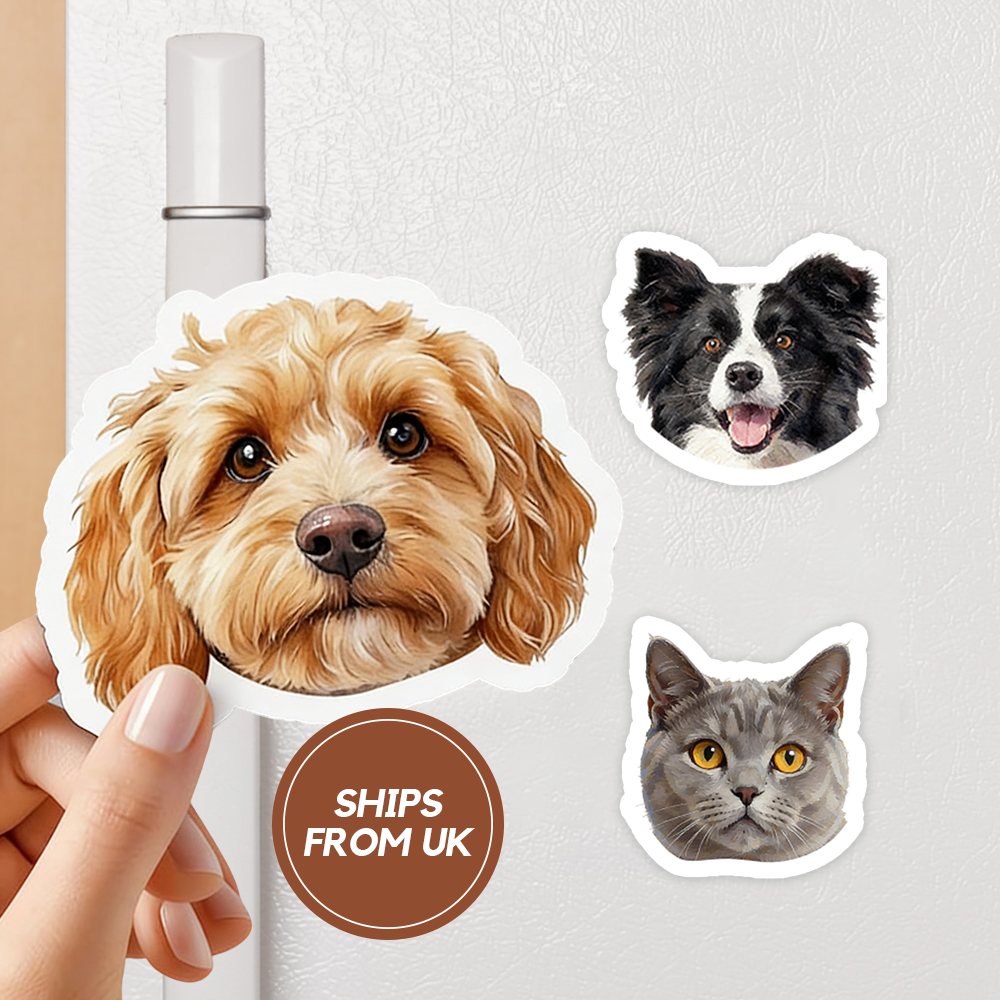 Personalized Dog Cat FridgeMagnet  Pet Photo Magnet | Custom PetPhoto Fridge Magnet Gift