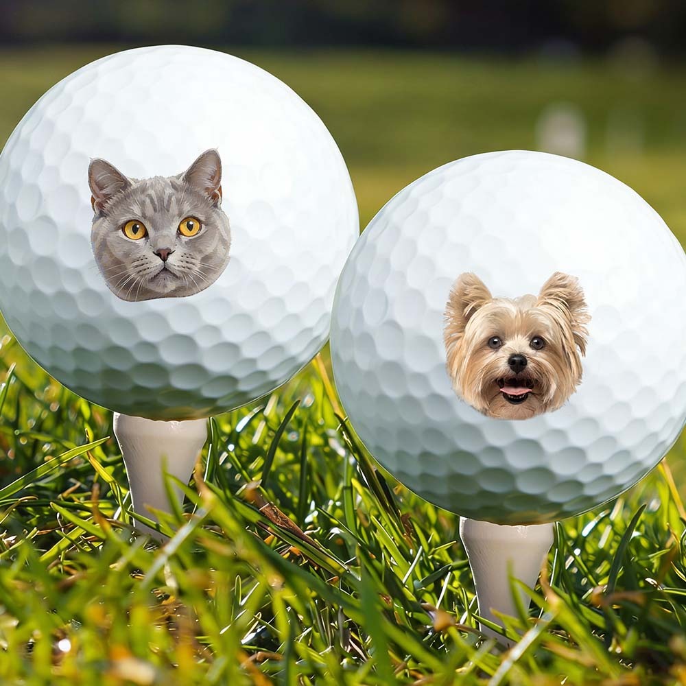 Custom Pet Photo Printed Golf Balls Personalized Gift for Golfers & Pet Owners